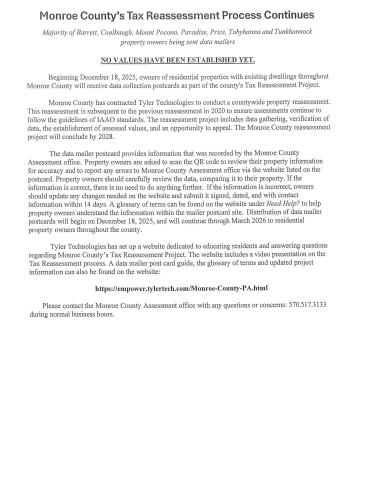 Monroe County's Tax Reassessment Process Continues