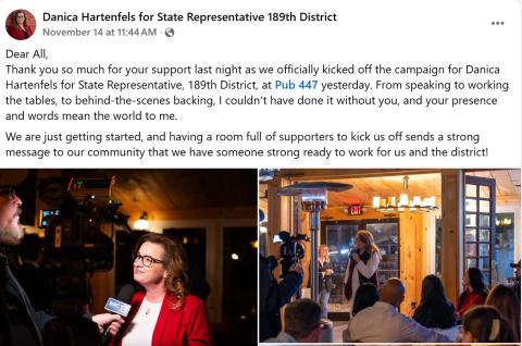 Danica Hartenfels for State Representative