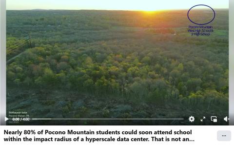 Video: Nearly 80% of Pocono Mountain students could soon attend school near a data center.