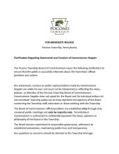 Pocono Township Press Release