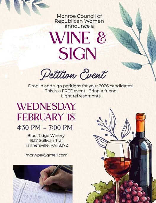 wine and sign